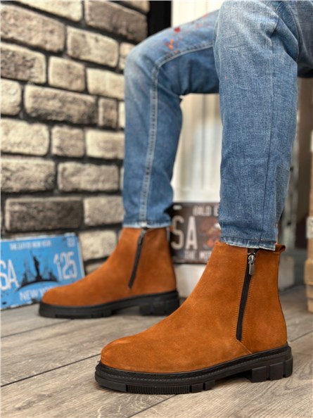 Men's Natural Suede Boots BA0315 - Taba #405525