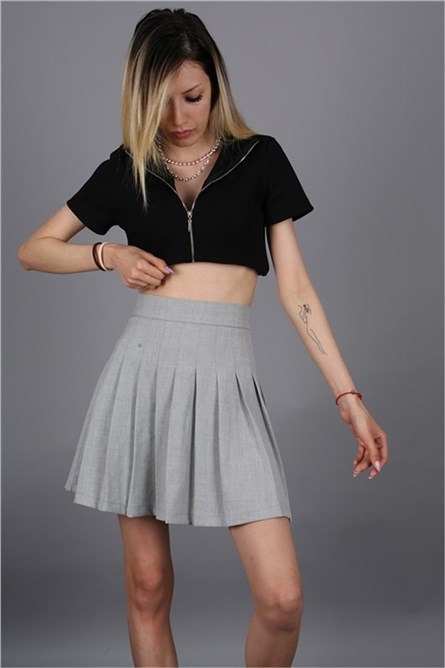 Women's pleated skirt MG1484 - Gray #330509