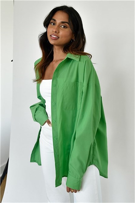 Women's Oversize Shirt MG1528 - Green #333728
