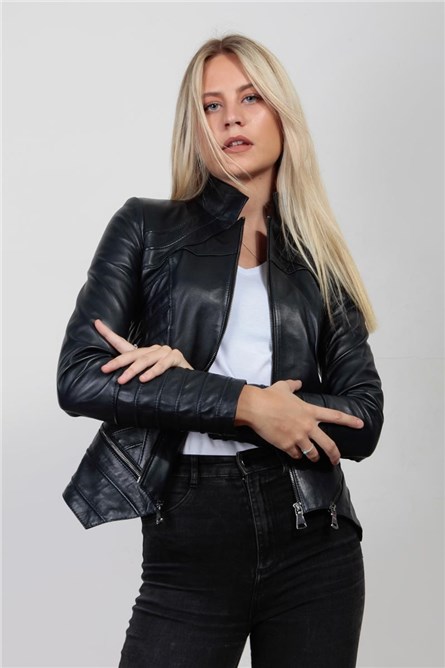 Leonardo Women's Real Leather Jacket - Black #266650