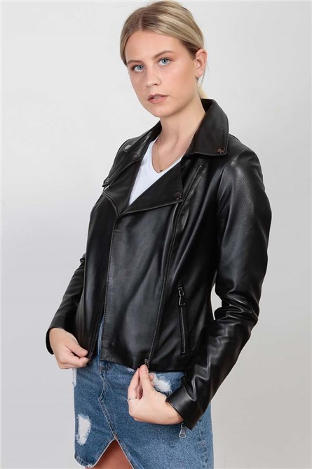 Leonardo Women's Real Leather Jacket - Black #266691