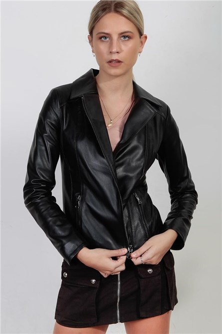 Leonardo Women's Real Leather Jacket - Black #266658