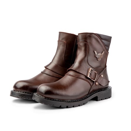 Ducavelli Men's Genuine Leather Boots - Brown 