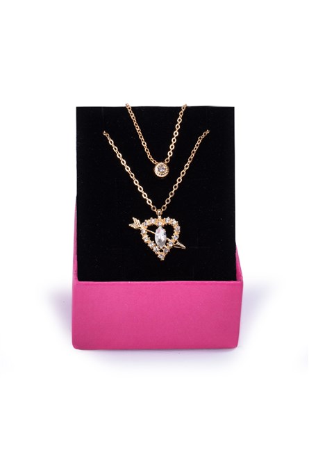 Дамско двойно колие с елемент цвете - Златисто 20210835685