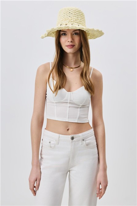 Woven Straw Beach Hat Y25730-24  #451942