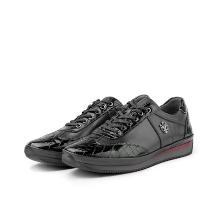 Men's Genuine Leather Casual Shoes - Black 