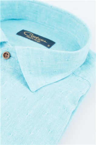 Men's Short Sleeve Shirt - Turquoise #269058