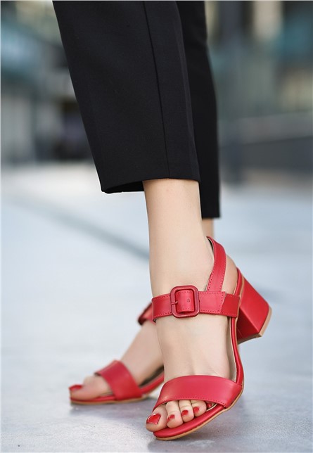 Women's Heeled Sandals - Red #371006