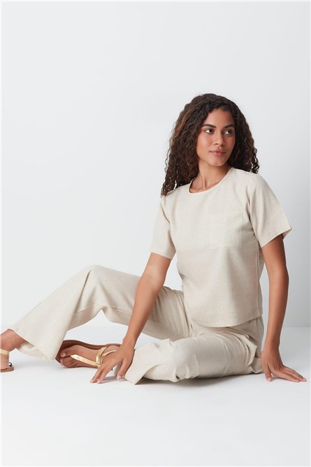 Linen String Strap Tank Set 9160  #451371
