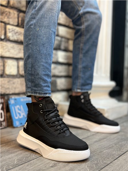 Men's Athletic Lace Up Boots BA0318 - Black #407104