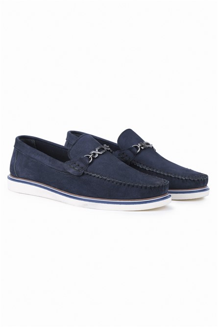 GERARDINO Men's Classic Nubuck Shoes Navy Blue 9850 