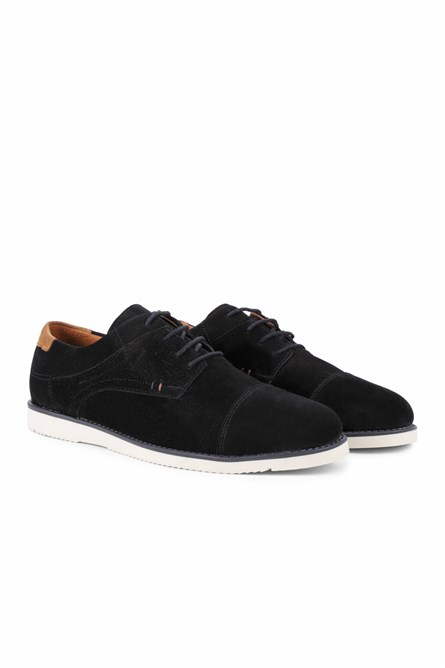 GERARDINO Men's Suede Shoes Black 3010
