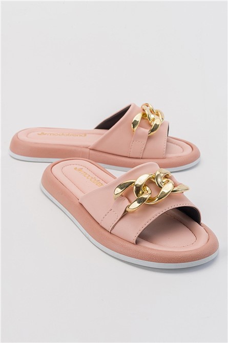 Papuci casual pentru femei - culoare pudra #381775