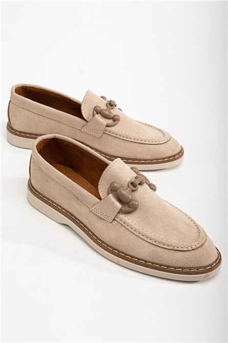 Women's Suede Loafers - Beige #367284