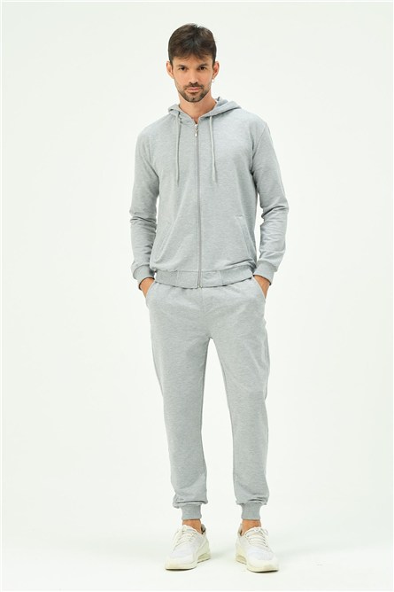 C&City Men Hooded Front Zippered Cuffed Leg Tracksuit 8702  #451119