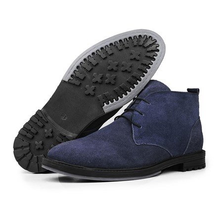 Ducavelli Men's Real Suede Chukka Boots - Dark Blue 