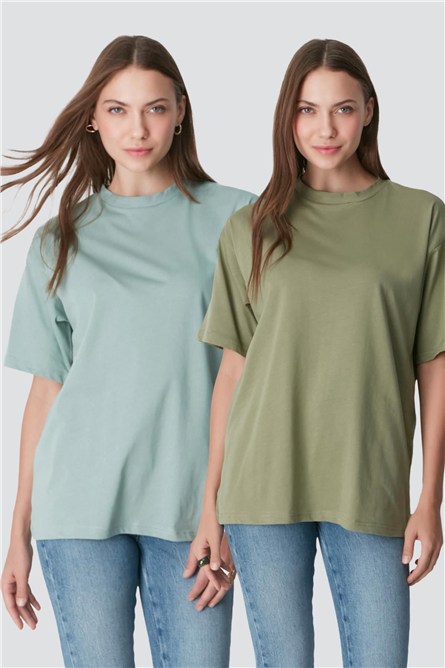 2-Pack Crew Neck Short Sleeve Casual T-Shirt 961  #451427