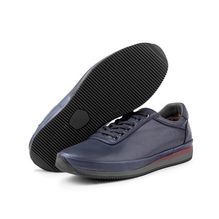 Ducavelli Men's Genuine Leather Casual Shoes - Dark Blue 