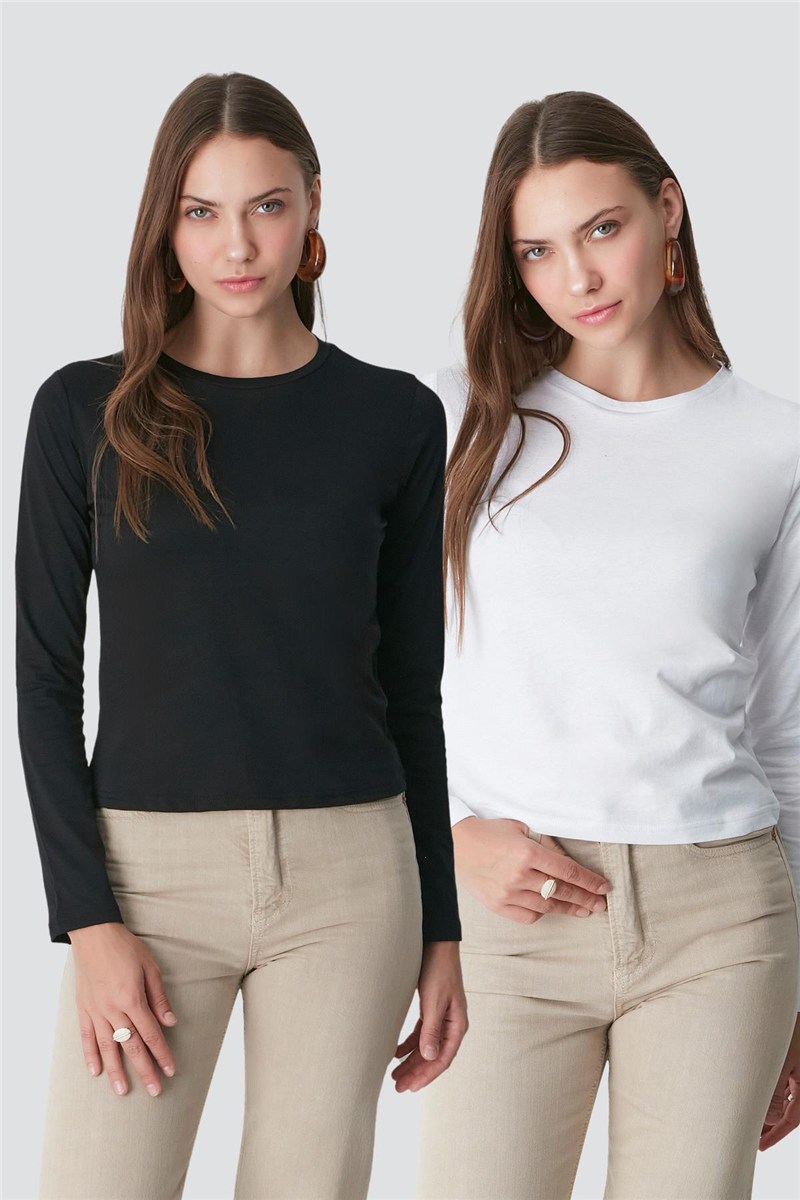 Crew Neck Long Sleeve 2-Pack Basic T-Shirt 955  #451399