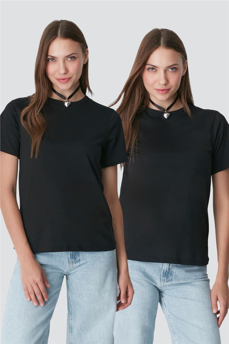 Round Neck Short Sleeve 2-Pack Basic T-Shirt 960  #451376