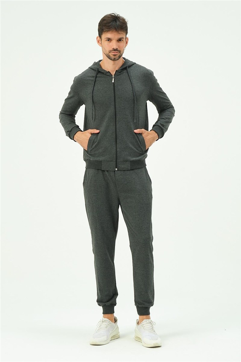 C&City Men Hooded Front Zippered Cuffed Leg Tracksuit 8702  #451121