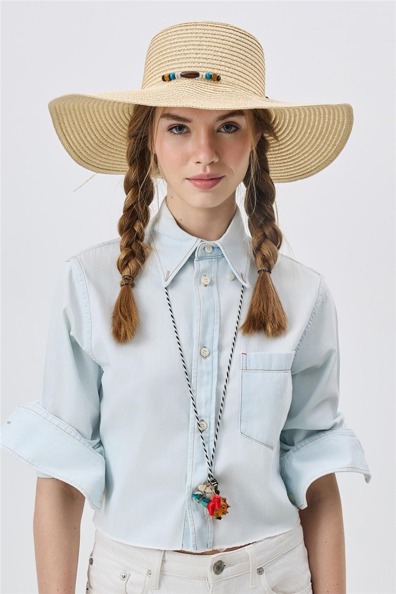 Wide Brim Straw Beach Hat Y25730-03  #451891