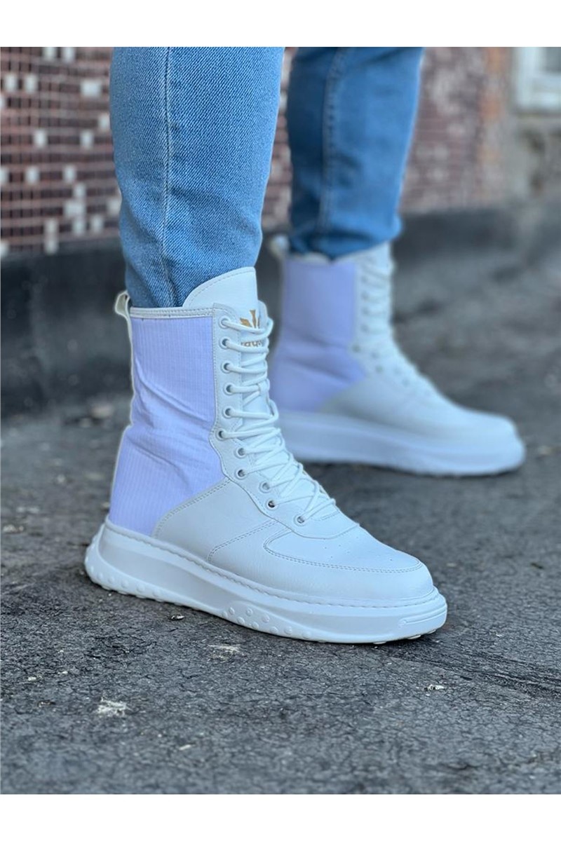 Men's Lace Up Boots WG012 - White #365464