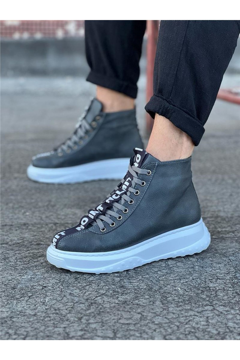 Men's Casual Lace Up Boots WG03 - Gray #362642