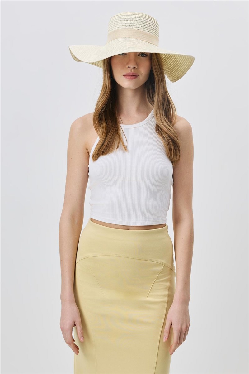 Wide Brim Straw Beach Hat Y25730-17  #451931