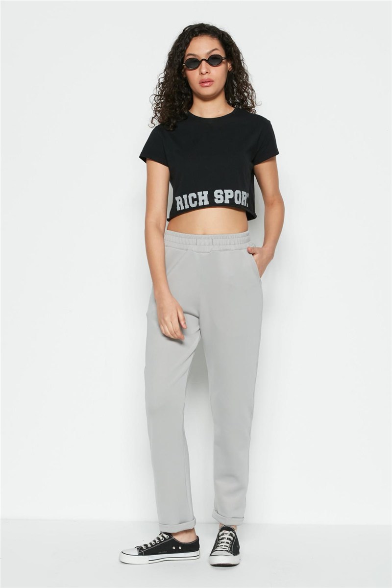 C&City Duble Paça Patlı Pantolon Eşofman Altı 807 Gri  #450818