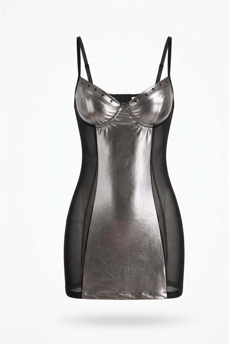 Sırt Dekolteli Babydoll Gri  #452494